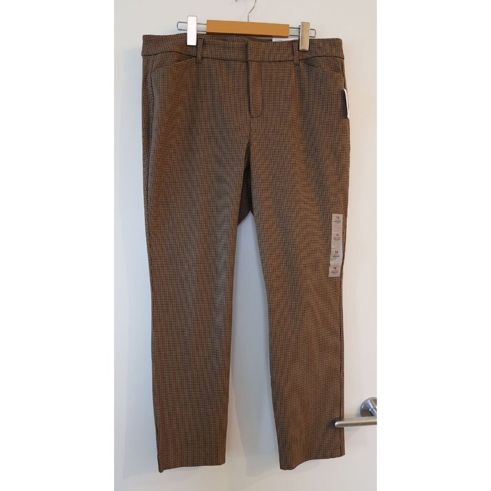 Old Navy Skinny Pixie Ankle Pants 14 Brown Plaid